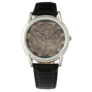 Vintage Alte Weltkarte Armbanduhr