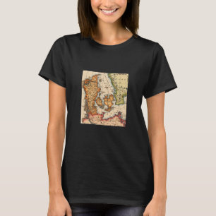 Vintage Alte Weltkarte für Dänemark T-Shirt