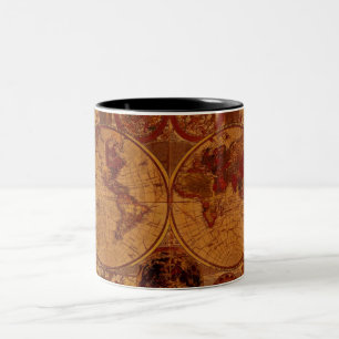 Vintage Alte Weltkarte Geschichtsliebhaber Tasse