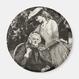 Vintage ältere Mutter und Tochter Magnet