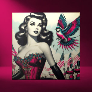 Vintage Alternative Korsett Pin Up Fliese