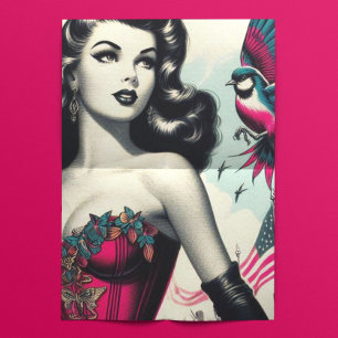 Vintage Alternative Korsett Pin Up Seidenpapier