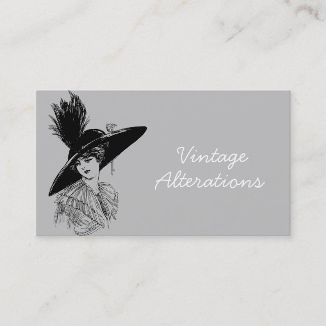 Vintage Alterungs-Seamstress-Designer Visitenkarte (Vorderseite)