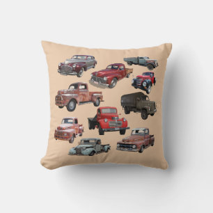 "Vintage Altfahrzeuge und Lastkraftwagen" Kissen