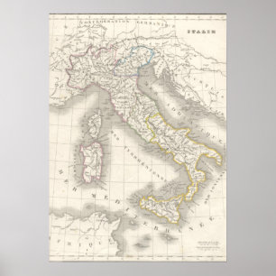 Vintage-Altitalienkarte für italienische Feinschme Poster