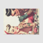 Vintage Altschule Tattoo Couple Illustration Seidenpapier<br><div class="desc">Vintage Altschule Tattoo Couple Illustration</div>