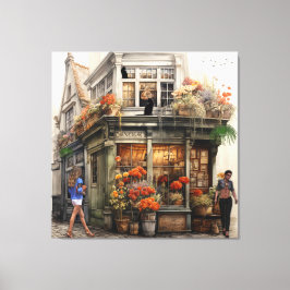 Vintage Altstadt Kunst Leinwanddruck