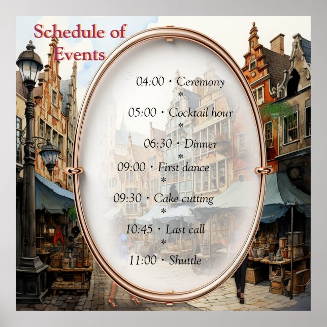 Vintage Altstadt Kunst Poster (Vorne)