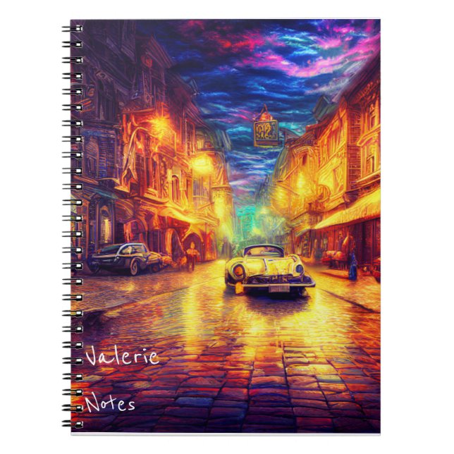 Vintage Altstadt Notizblock (Vorderseite)