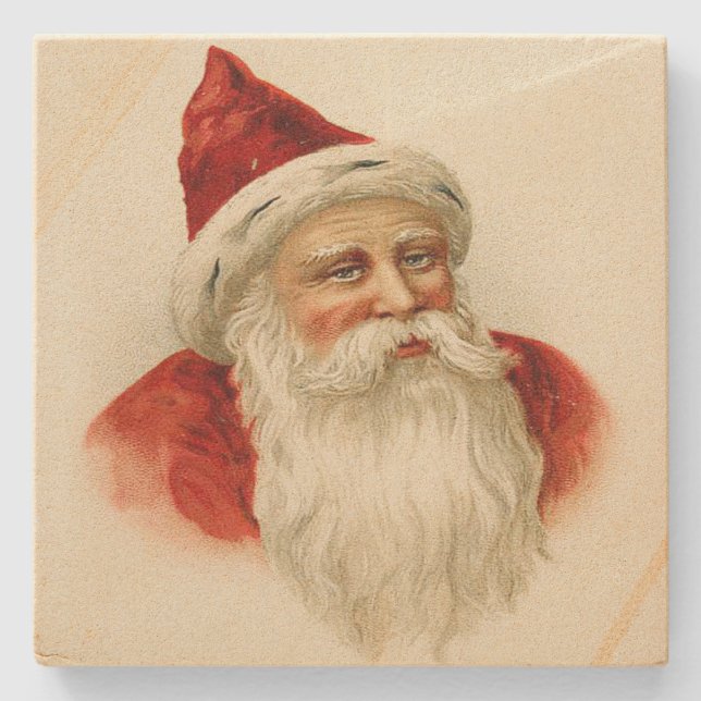 Vintage Altzeit Weihnachten Steinuntersetzer (Vorderseite)