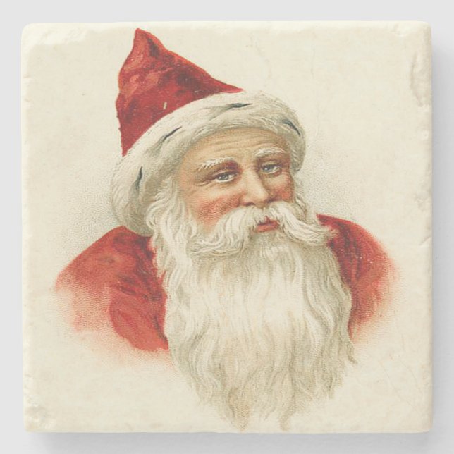 Vintage Altzeit Weihnachten Steinuntersetzer (Vorderseite)