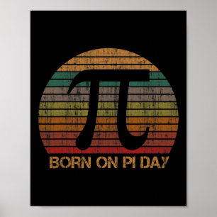 Vintage am Pi-Tag geboren für Mathe-Liebhaber Lehr Poster