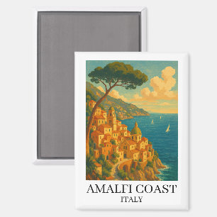 Vintage-Amalfi-Küste-Italien-Illustration Magnet