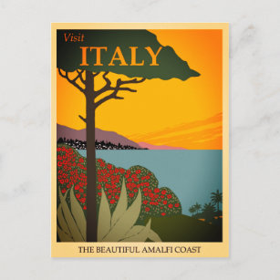 Vintage Amalfi Küste Italien Reisen Postkarte