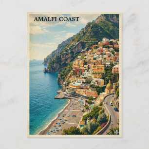 Vintage Amalfiküste Italien Retro Reise Postkarte