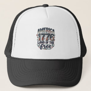 Vintage America 1776 Land der Freien Shirts-Design Truckerkappe