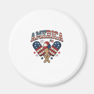 Vintage America Eiscreme Patriotisches-Shirt-Desig Magnet