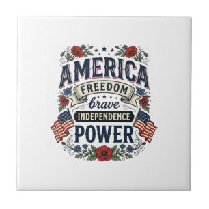 Vintage America Freiheit Patrioten-Shirt Design_1 Fliese