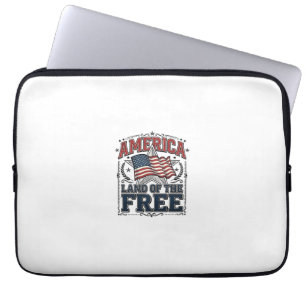 Vintage America Land der Freien Patriotisches Shir Laptopschutzhülle
