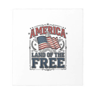 Vintage America Land Of The Free Patriotisches T-S Notizblock
