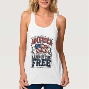 Vintage America Land Of The Free Patriotisches T-S Tank Top