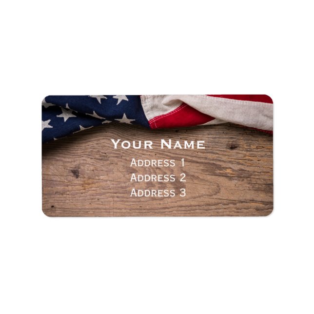 Vintage American Flag Border Adressaufkleber (Vorne)