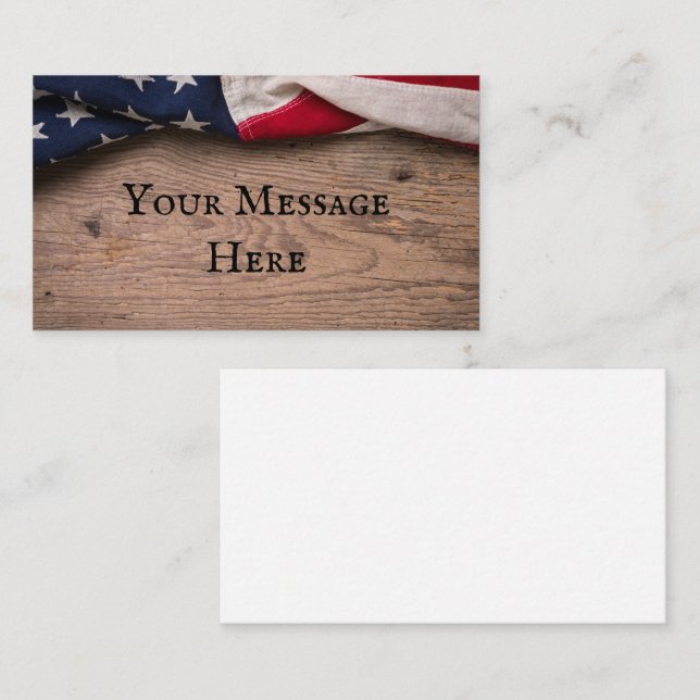 Vintage American Flag Border Visitenkarte (Vorne/Hinten)