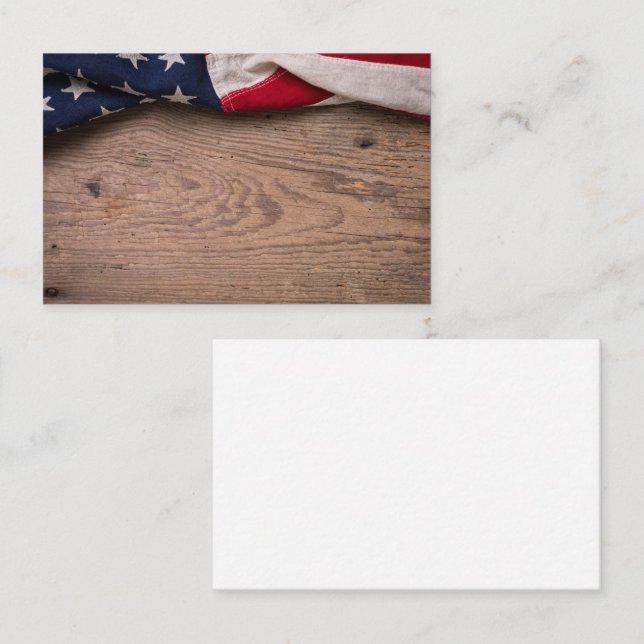 Vintage American Flag Border Visitenkarte (Vorne/Hinten)