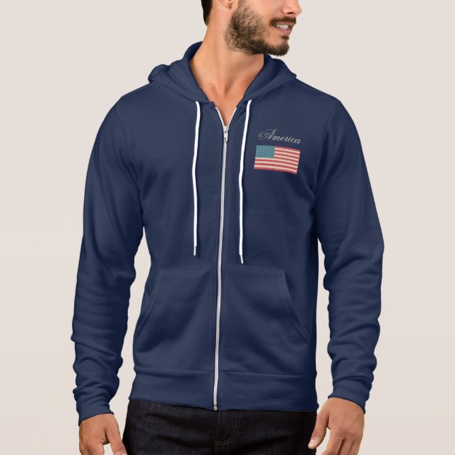 Vintage American Flag Jacket Hoodie (Vorderseite)
