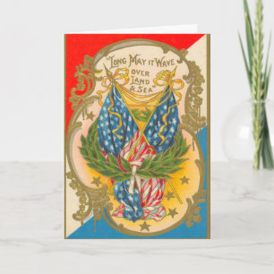 Vintage American Flag Karte