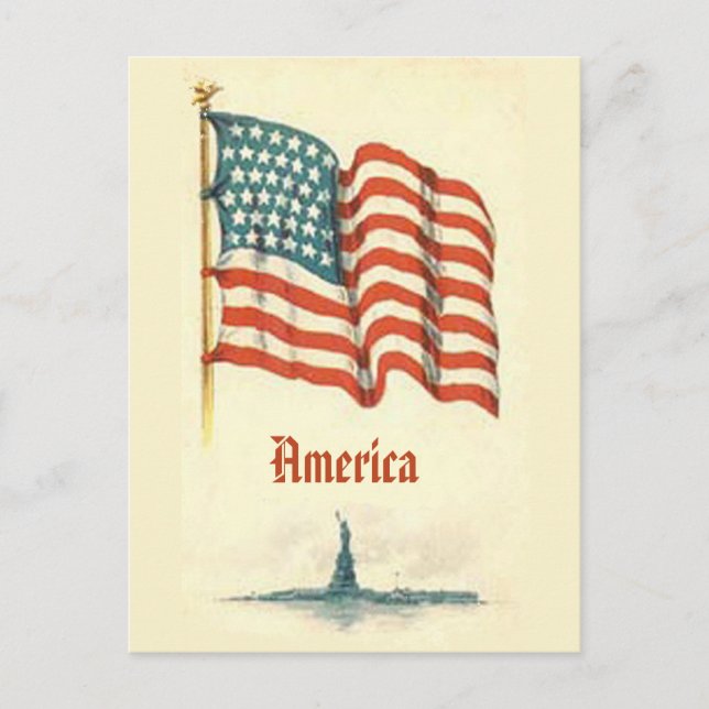 Vintage American Flag Postkarte (Vorderseite)