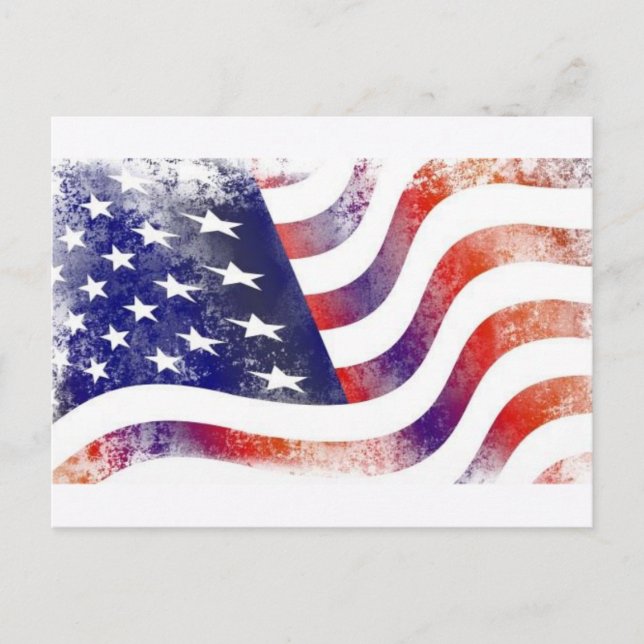 Vintage American Flag Postkarte (Vorderseite)