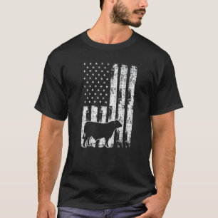 Vintage American Flag - USA-Kuh Black Angus Ranch T-Shirt