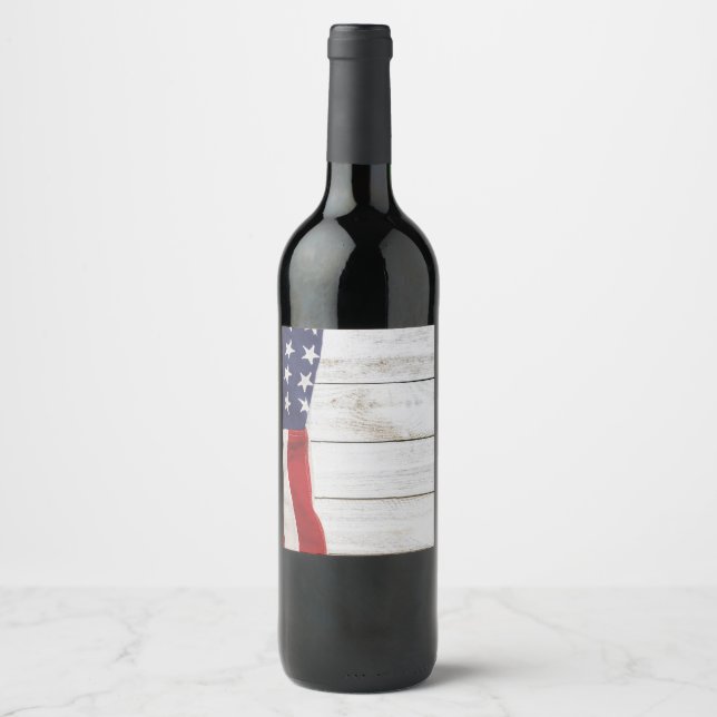 Vintage American Flag Weinetikett (Vorderseite)