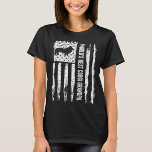Vintage American Flag World Best Corgi Grandpa S T-Shirt