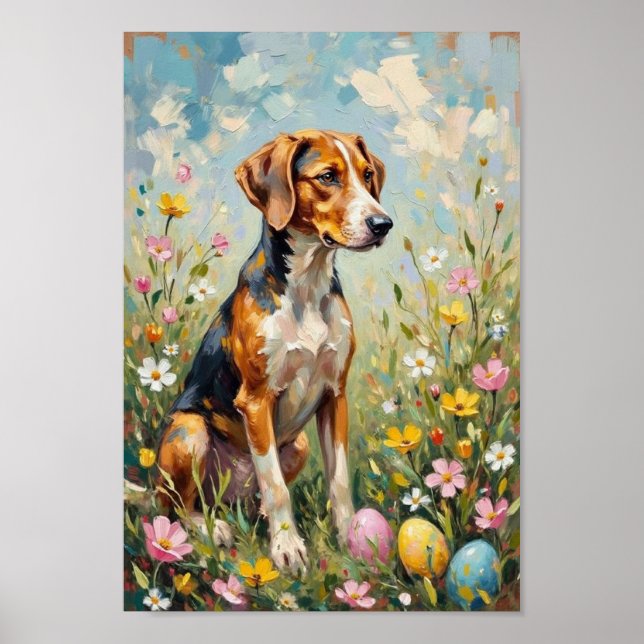 Vintage American Foxhound Osterkunst Poster (Vorne)