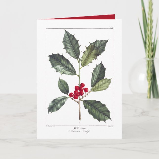 VINTAGE AMERICAN HOLLY CHRISTMAS GREETING CARD KARTE (Vorderseite)