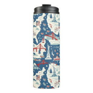 Vintage American Landmark Muster (2) Thermosbecher