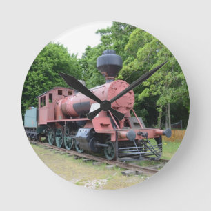 Vintage American Steam Locomotive Runde Wanduhr