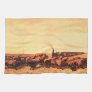 Vintage American West, aufgehalten von NH Trotter Geschirrtuch