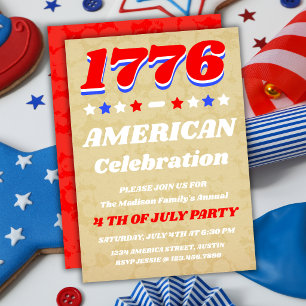 Vintage-Americana-1776-Jubiläumseinladung Einladung