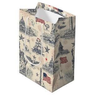 Vintage-Americana-Feuerwerk-Szene (2) Mittlere Geschenktüte