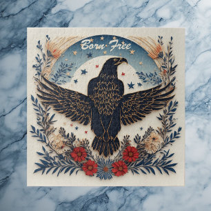 Vintage-Americana-patriotischer-schwarzer-Adler-so