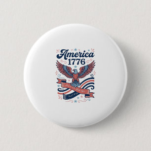 Vintage Amerika 1776 Adler Patriotisches T-Shirt D Button