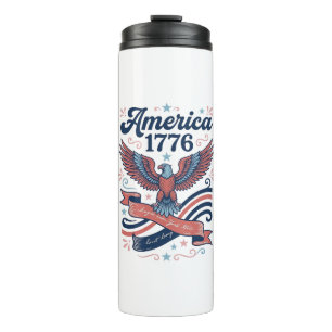 Vintage Amerika 1776 Adler Patriotisches T-Shirt D Thermosbecher