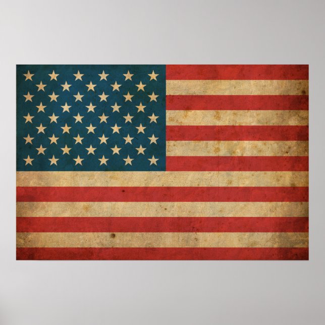Vintage Amerika-Flagge Poster (Vorne)
