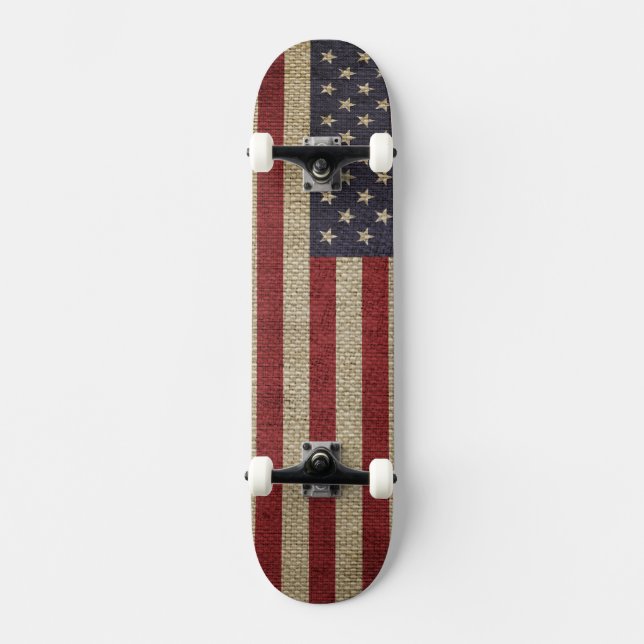 Vintage Amerika-Flagge Skateboard (Vorderseite)