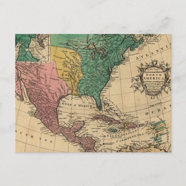 Vintage Amerika-Karte Postkarte (Vorderseite)