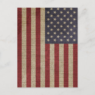 Vintage-Amerikaflagge Postkarte