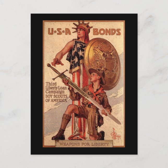 Vintage amerikanische Anleihen Postkarte (Vorderseite)